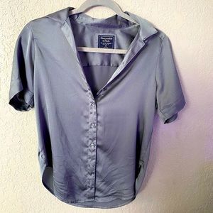 Navy Blue Abercrombie Button Down Blouse Size XS